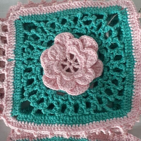 Vintage table runner with embroidered lilys, crocheted mat,& 2 More Pcs. - Picture 2 of 9